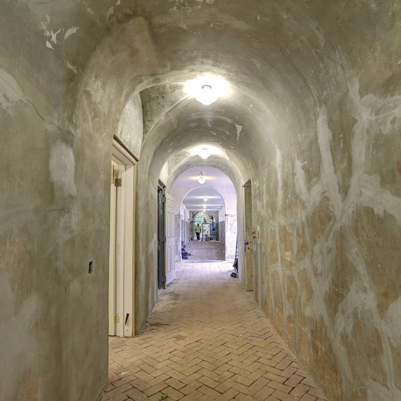 South portico arched hallway