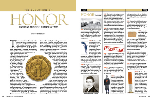 Opening spread for the story on Honor from the 2008 issue of Virginia Magazine