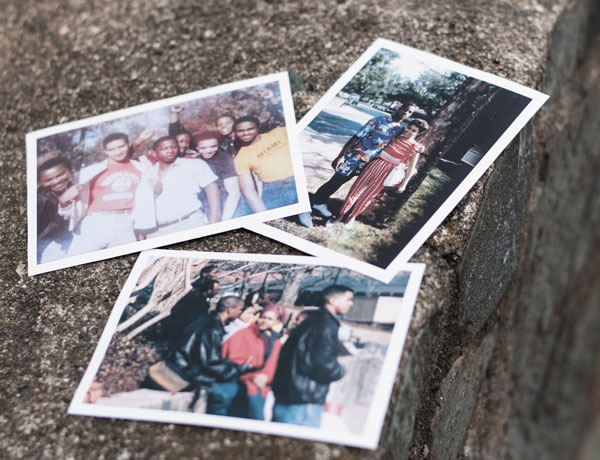 Pictures of students at the Black Bus Stop