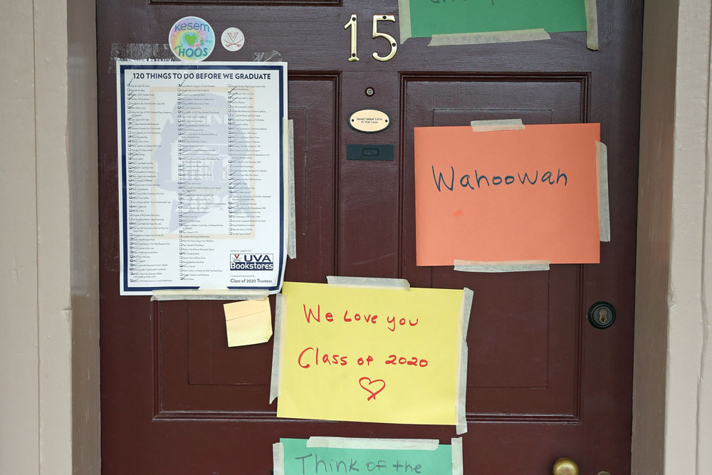 Posters adorn the door of Lawn room number 15