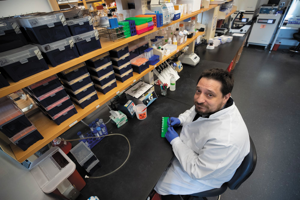 Researcher Brad Gelfand in his lab