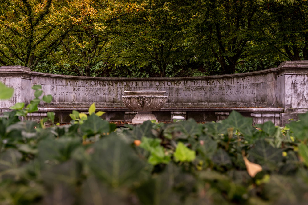 The Frank Hume memorial, also known as the Whispering Wall