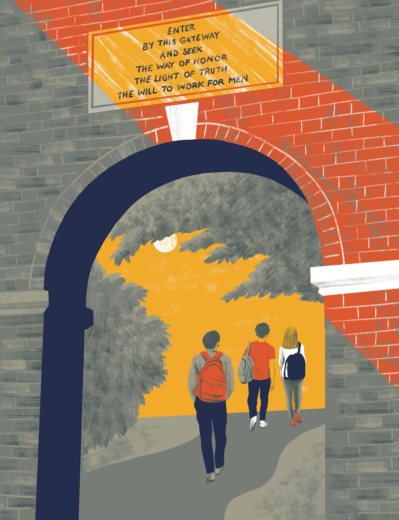 The Senf Gates were given in 1915 and were meant to show support for the Honor System.