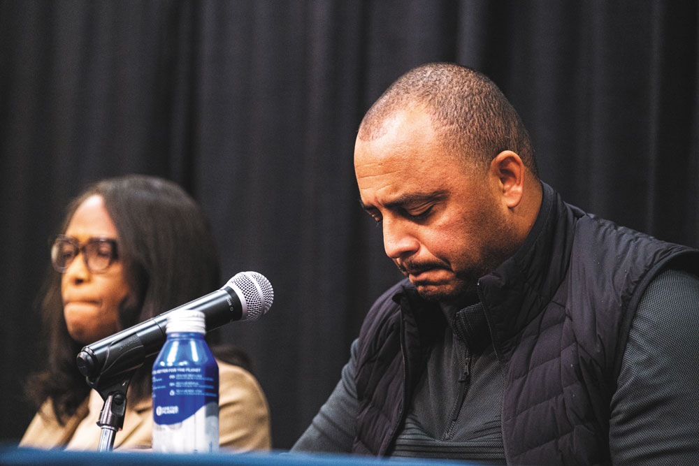 Athletics Director Carla Williams and Coach Tony Elliott during the press conference