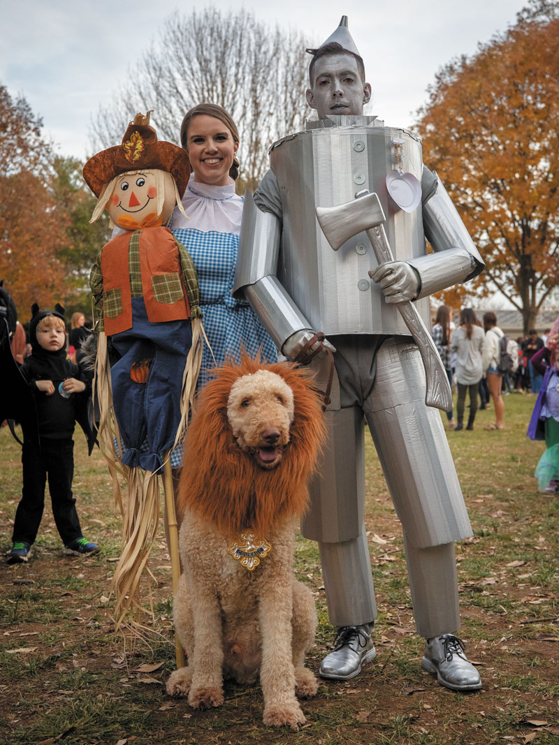 Trick-or-treaters on the Lawn