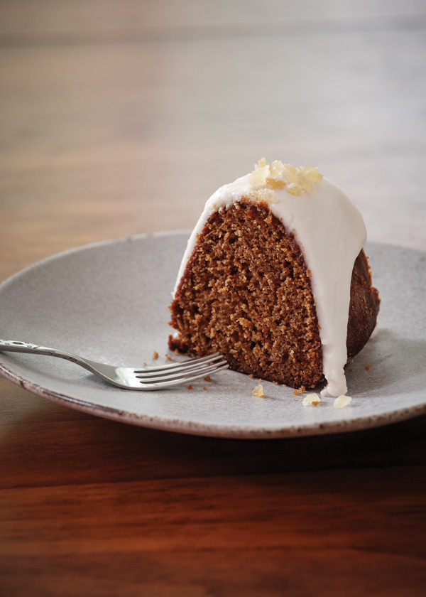 Gingerbread Bundt cake slice
