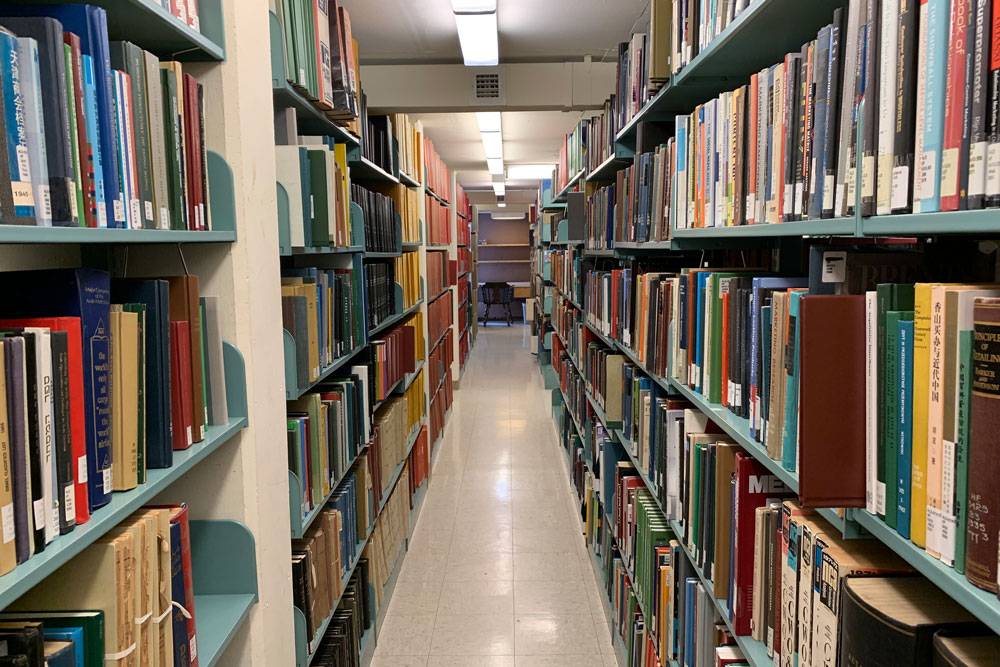 Alderman Library bookshelves