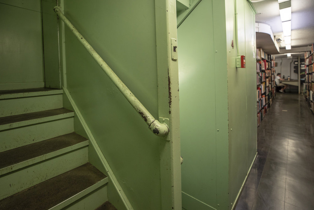 Alderman Library stairs