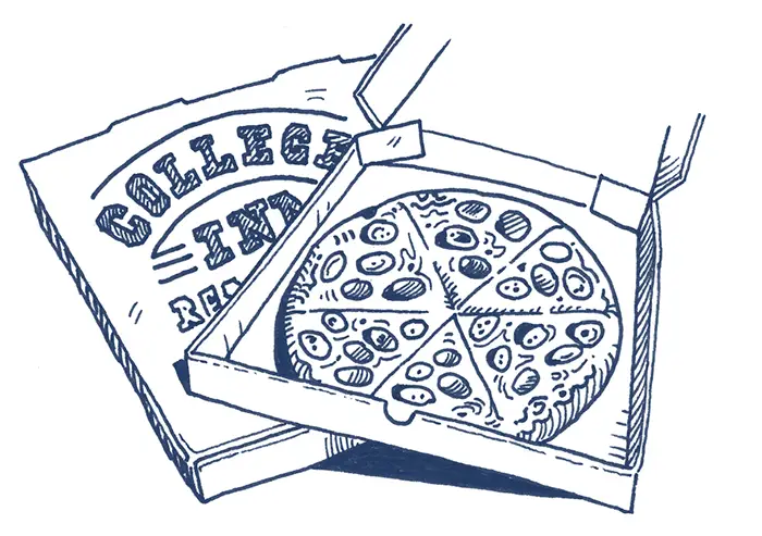 Illustration of College Inn pizza
