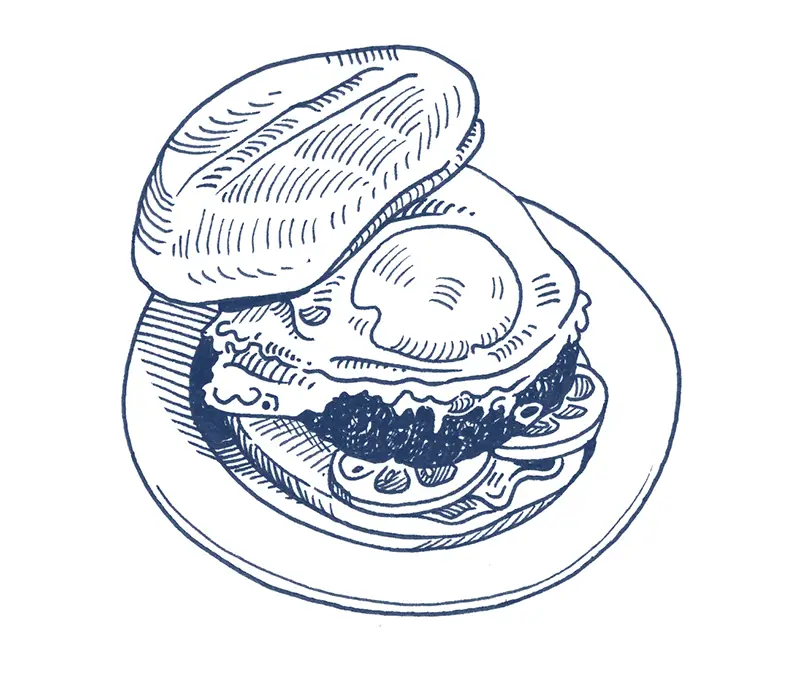 Illustration of White Spot Gusburger