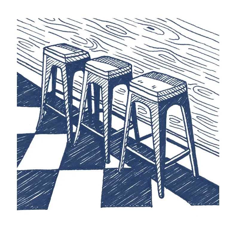 Illustration of restaurant stools