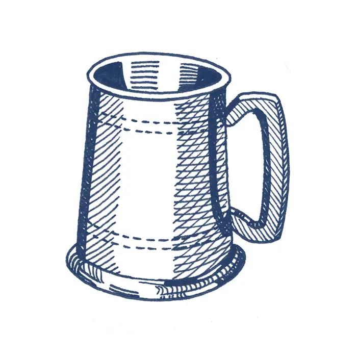 Illustration of pewter mug