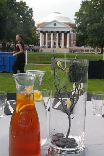 Getting ready for a reunions dinner on the Lawn