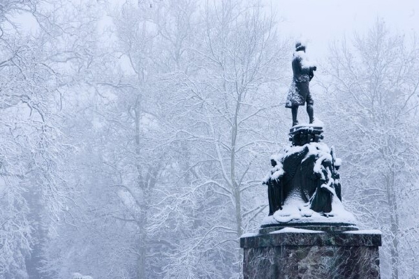 Jefferson in the snow