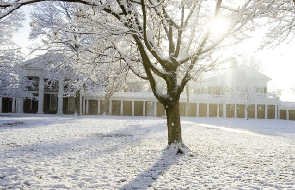 Pavilions in the snow